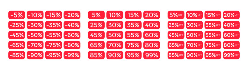 Sale stickers for product labels visibility for marketplace big discount set