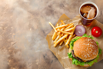 Authentic steakhouse burger served with hand-cut potato fries

