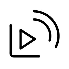 streaming play icon on white background  .svg