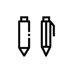 Minimalist Black Outline Pencil Vector Icon Set for Artistic Design Projects