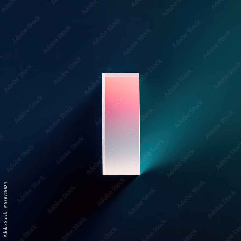 Poster abstract rectangular shape with warm gradient and shadow