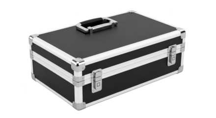 Secure black and silver briefcase