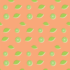 版ずれ風手描きライムのシームレス背景パターン