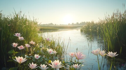 summer landscape with lake