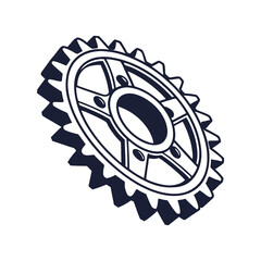 Detailed 3D Gear Vector Icon Set for Industrial and Mechanical Design Concepts
