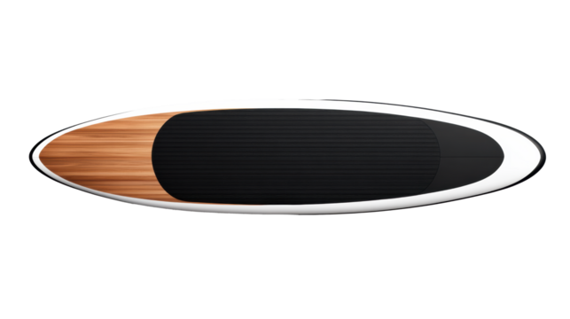 Paddleboard with Wooden Accents on Transparent Background