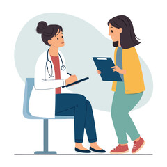 Fototapeta premium young female doctor consulting patient hospital