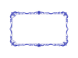 Decorative border with intricate blue designs suitable for various display purposes