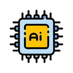Digital illustration of an AI chip showing artificial intelligence concepts in technology and design
