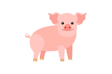 vector cartoon animal isolated on transparent background. Flat style