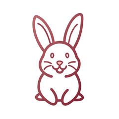 Fototapeta premium Cute cartoon rabbit sitting happily with big ears and a friendly expression, perfect for spring or Easter themes