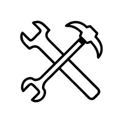 Tools crossed over each other symbolizing construction and repair work, suitable for various projects and industries