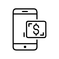 Mobile payment concept with smartphone featuring dollar symbol in digital wallet