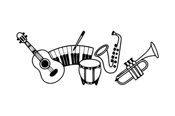 musical instruments vector illustration