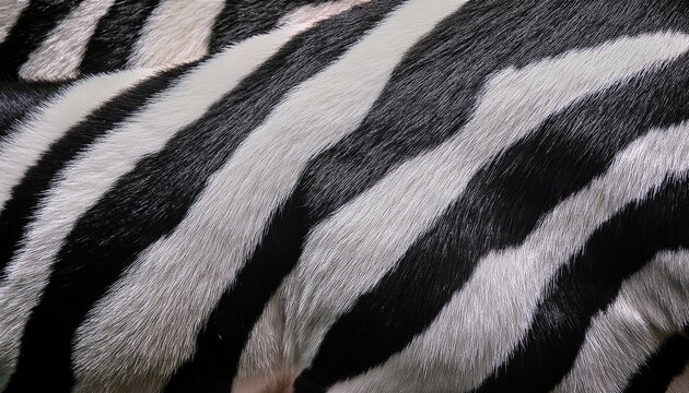 close up of soft black and white striped fur resembling zebra pattern showing fine texture and natural flow the fabric appears plush and luxurious ideal for design or fashion themes