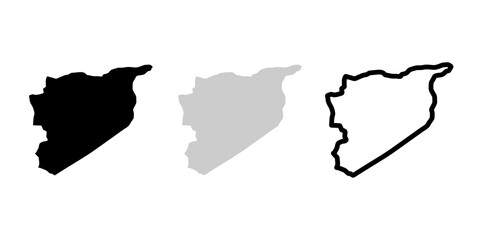 Syria map icon set
