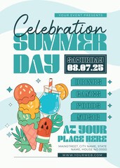 Fototapeta premium Celebration Summer Day Flyer