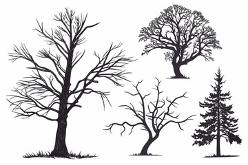 Obraz premium vector tree silhouette