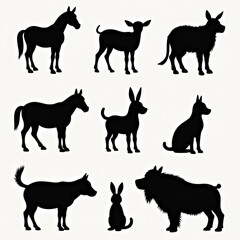 Collection of Elegant Animal Silhouettes Perfect for Logo Design Branding and Decoration