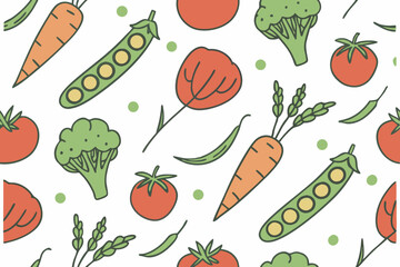 seamless pattern with vegetables