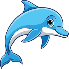 Obraz premium Silhouette of Joyful Dolphin Vector Illustration