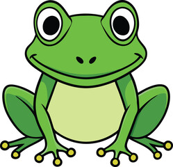 Obraz premium Silhouette of Grinning Frog Vector Illustration