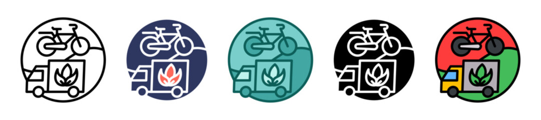Green Transportation multiple icon