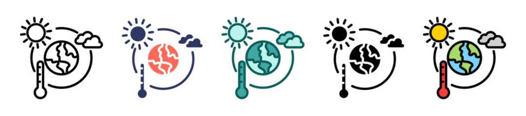 Fototapeta premium Climate Change Action multiple icon