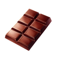 Naklejka premium watercolor of a single chocolate bar with visible branding lines. Deep cocoa tones and smooth surface reflect light subtly.