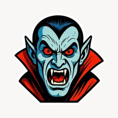 Naklejka premium Vampire face illustration sticker