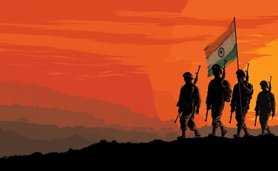 Kargil vijay diwas poster design in vector style.