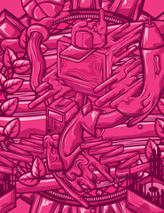 visually captivating backdrop infused with striking, vibrant hues