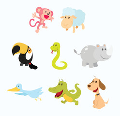 playful collection of cheerful, grinning animals designed to delight children