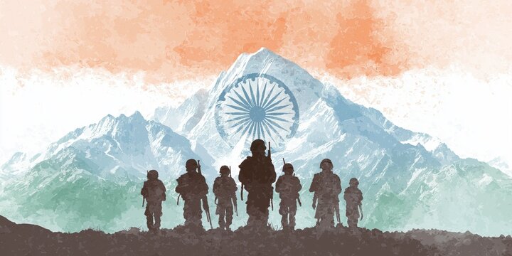 Kargil vijay diwas watercolor poster design.