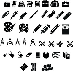 charming and well-crafted icon representing school supplies