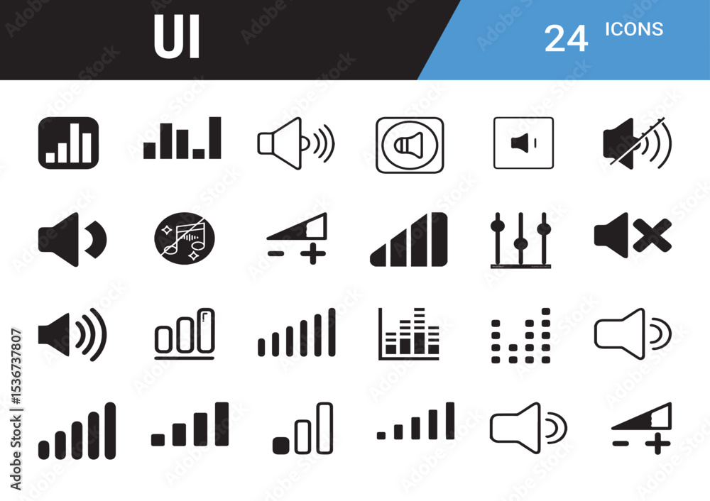 Poster user interface icon set: a comprehensive collection of user interface icons, offering a streamlined 