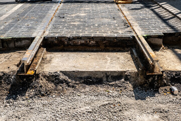 Road construction site