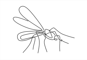 Mosquito . line icon-continuous line drawing. Editable stroke. © nikvector