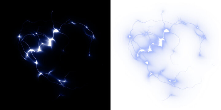 Light, glow, sparkle, blue define this swirling PNG. A transparent PNG Overlay for cosmic vector designs, neon banners, shimmering magic effects, lightning electric abstract illustrations.