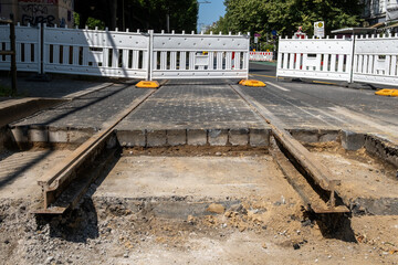 Road construction site
