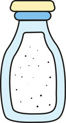 Cute Salt Bottle Vector Illustration in Flat Cartoon Style, Ideal for Cooking Icon Design, Kitchen Decor, and Food Packaging Elements
