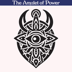 Ancient Power Amulet Vector – Mystical Symbol Silhouette for Magical Designs