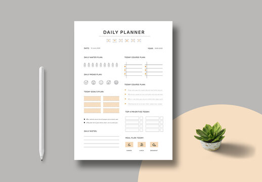 Daily Planner Template Layout