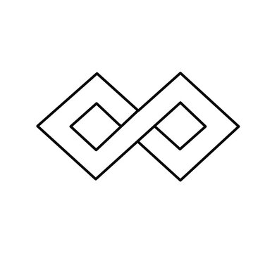 infinity vector icon on white background