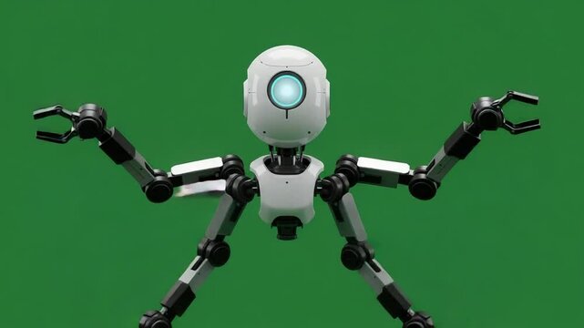 Futuristic Robot Design: Multi-Armed Mechanical Being