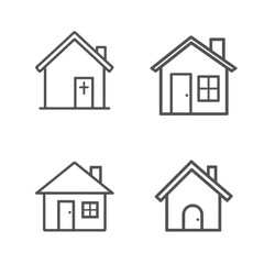 Elegant House Icons Set Ideal for Web Design Branding and App Development Projects