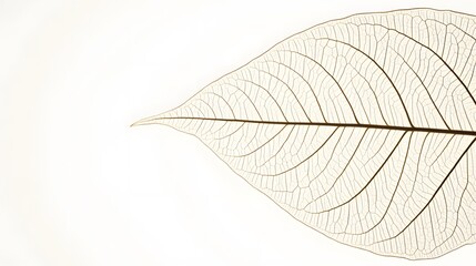 Obraz premium Elegant Skeleton Leaf on White Background Botanical Nature