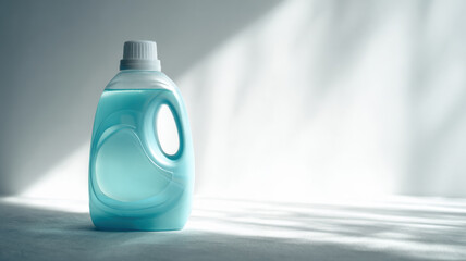 Hypoallergenic laundry detergent bottle for sensitive skin, focused lighting, white background with copy space on left side --ar 16:9 --v 7 Job ID: e39fc0a7-ca30-418a-8271-199adf3e5287