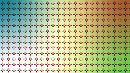 Kaleidoscopic pattern of geometric shapes on a gradient background