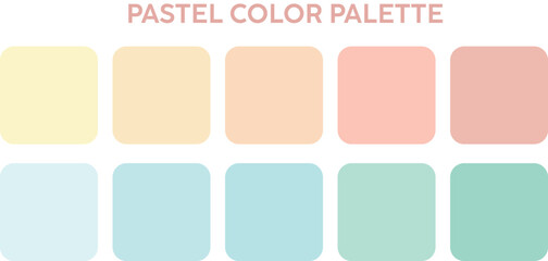 vector color palette, Pastel Color Palette, Trendy pallete of color. Cozy color pallete. Swatch summer candy shade tone, Pastel colors set 